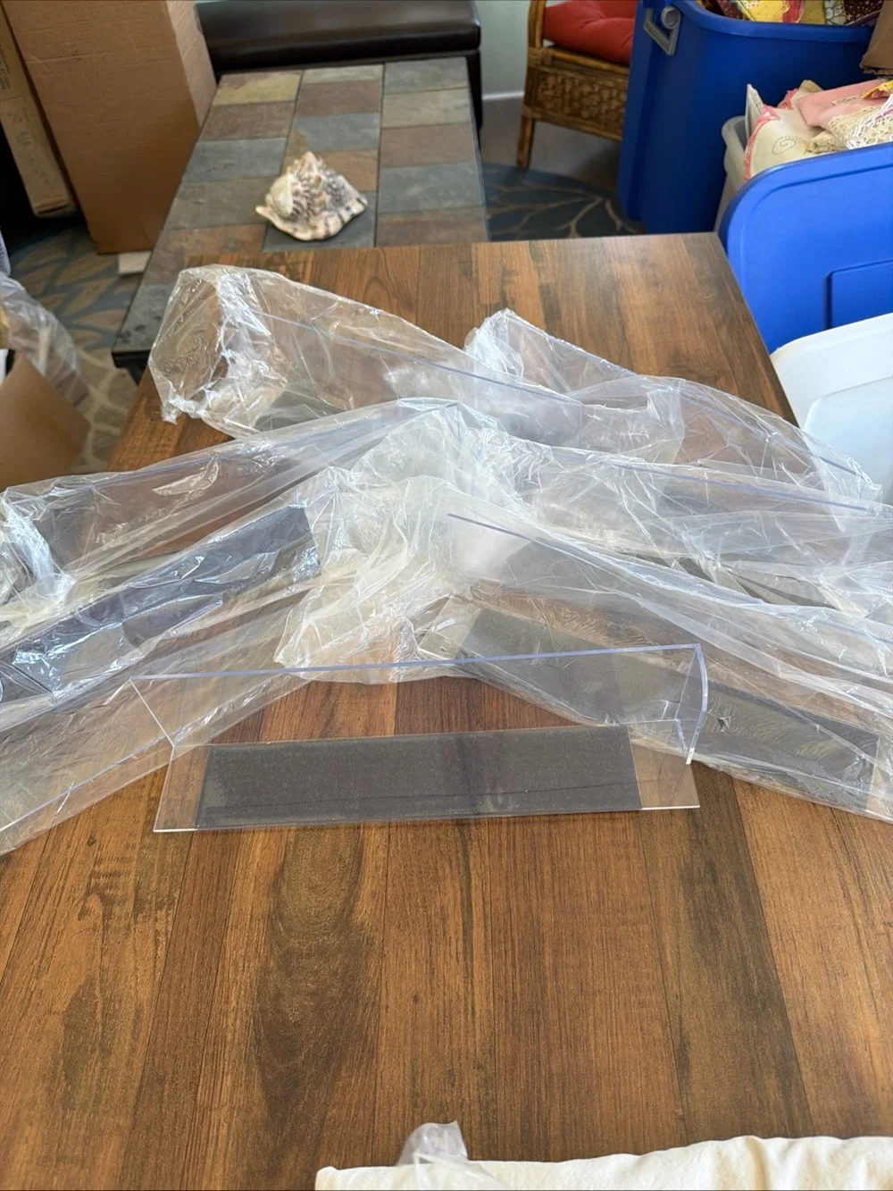 Set of 7 Clear Acrylic magnetic refrigerator shelves 12” NEW